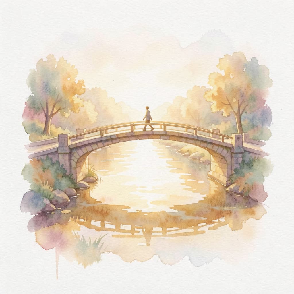 Watercolor Dreamscape — Soft, flowing watercolors with ethereal morning light